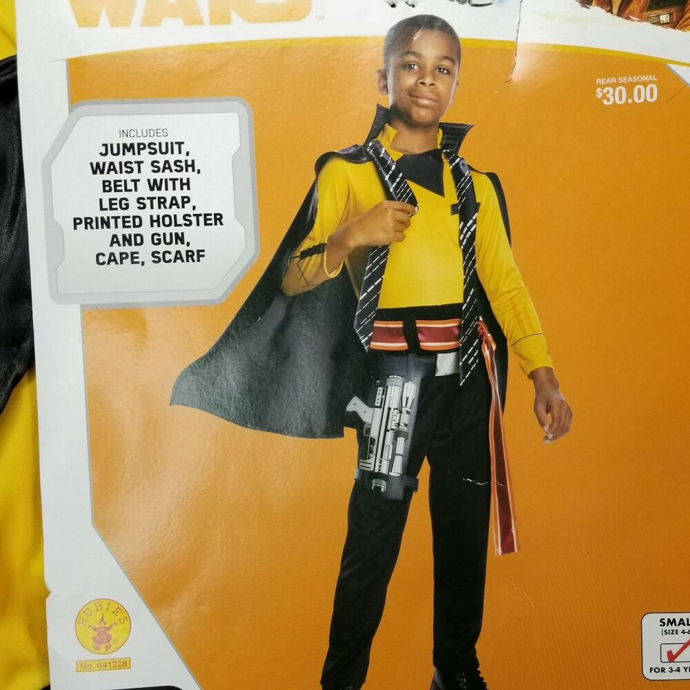 Halloween Costume Star Wars Lando Calrissian Boy Small 4-6 Belt Cape Scarf Shirt
